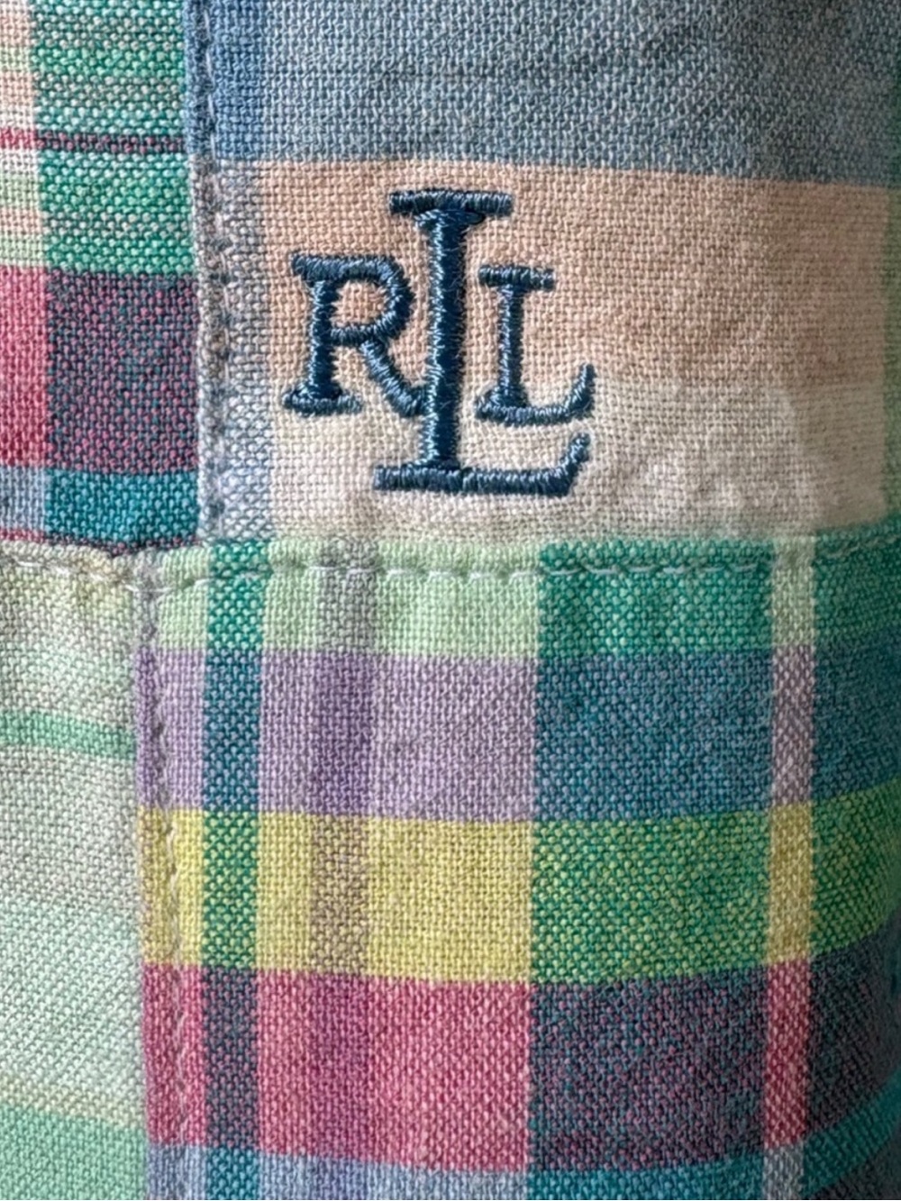 🤍 XS Ralph Lauren Vintage Plaid Button-Front Mini Dress 100% Cotton - Picture 5 of 15